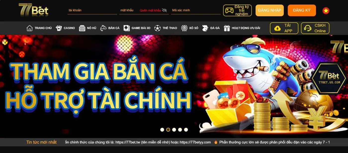 Trải nghiệm game bắn cá 77bet ấn tượng